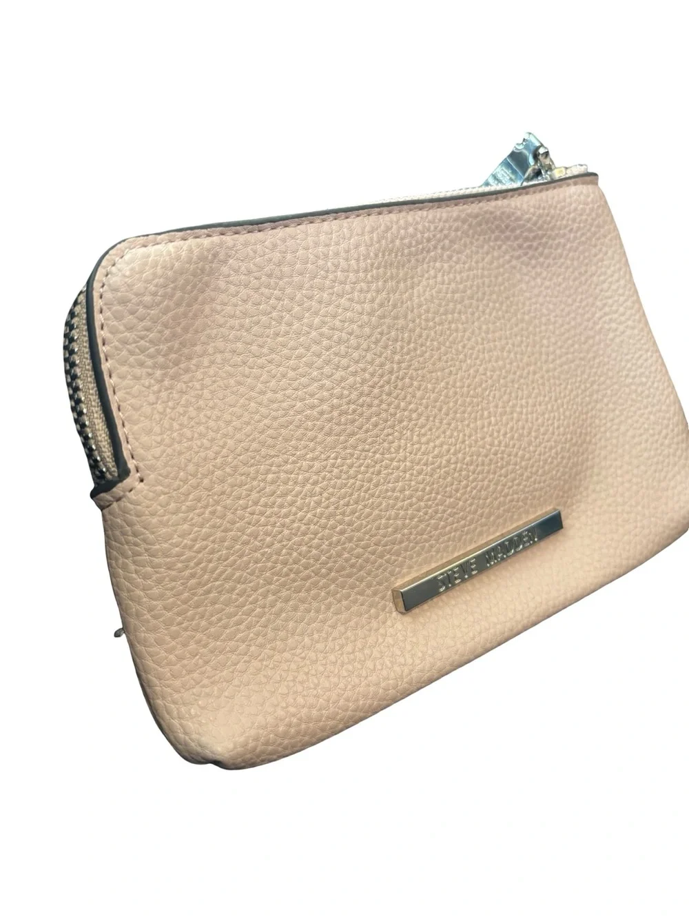 Steve Madden Blush Pebble Leather Makeup Pouch